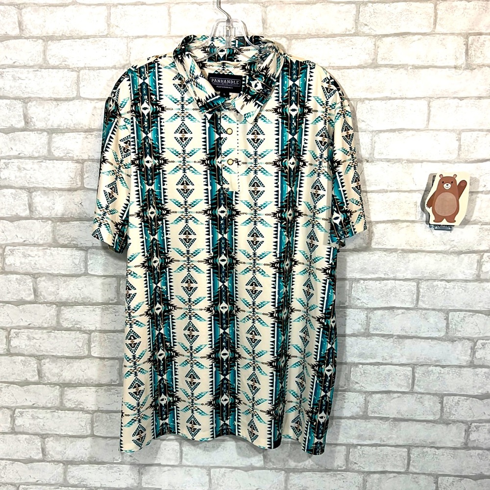 Panhandle performance southwestern polo shirt size Large